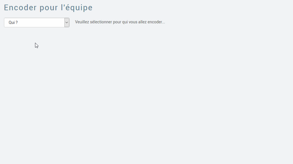 Encoder l'horaire de l'équipe
