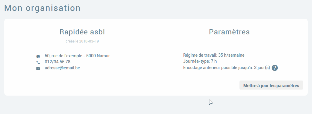 Gérer l'organisation